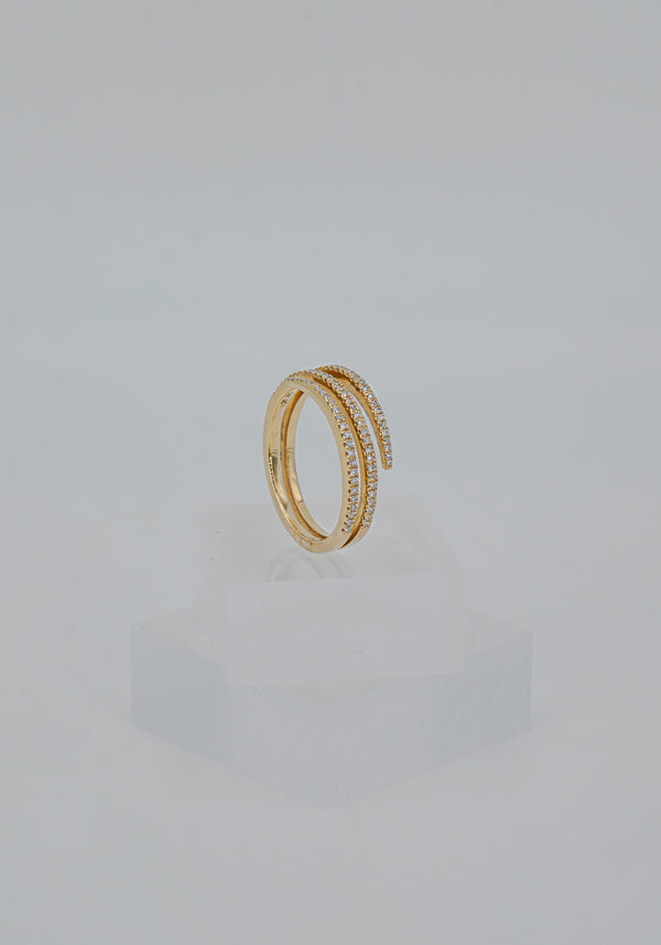 14kt Yellow Gold Diamond Triple Wrap Ring
