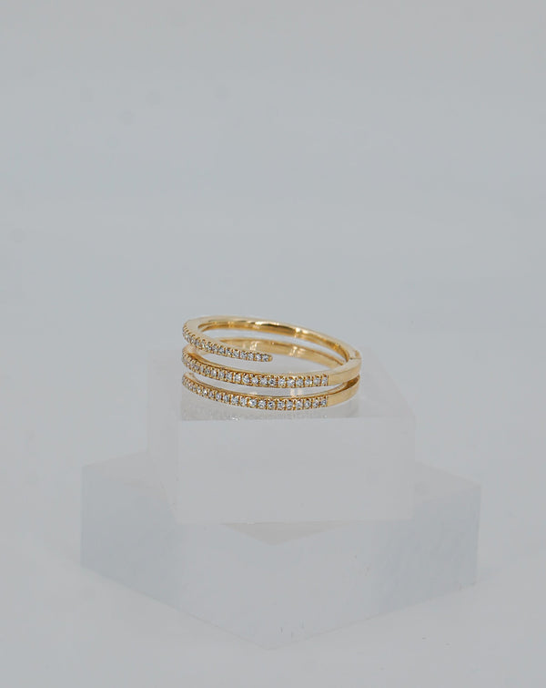 14kt Yellow Gold Diamond Triple Wrap Ring