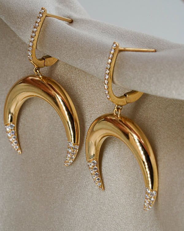 Diamond Moon Earrings
