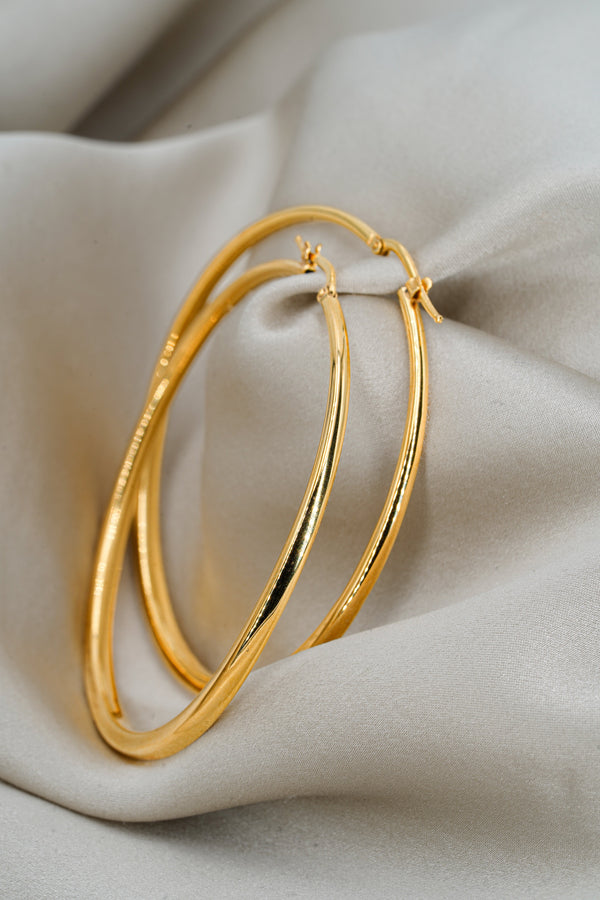 Yellow Gold Graduated Hoops