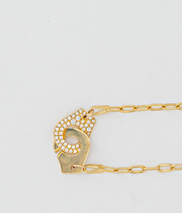 Diamond Pave Handcuff Necklace
