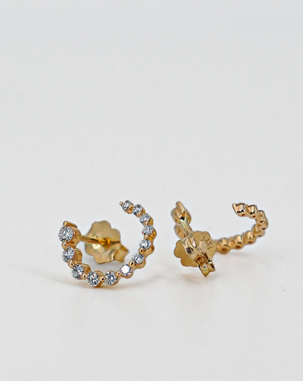 Diamond Spiral Stud Earrings