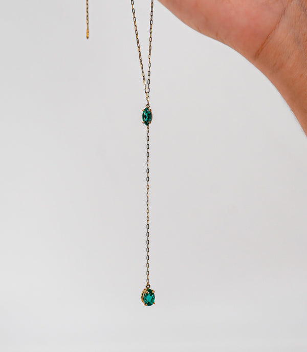 Emerald Lariat Necklace