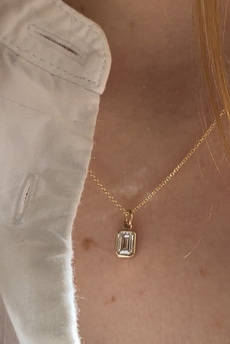 Emerald Cut Diamond Necklace