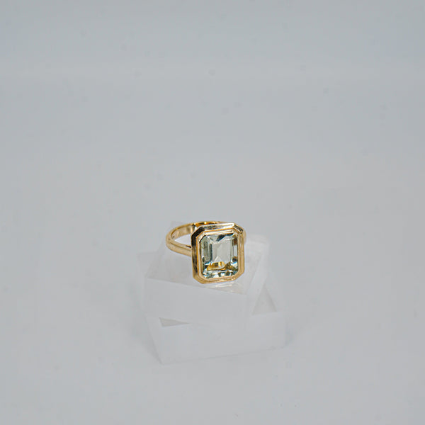 Emerald Cut Prasiolite Ring