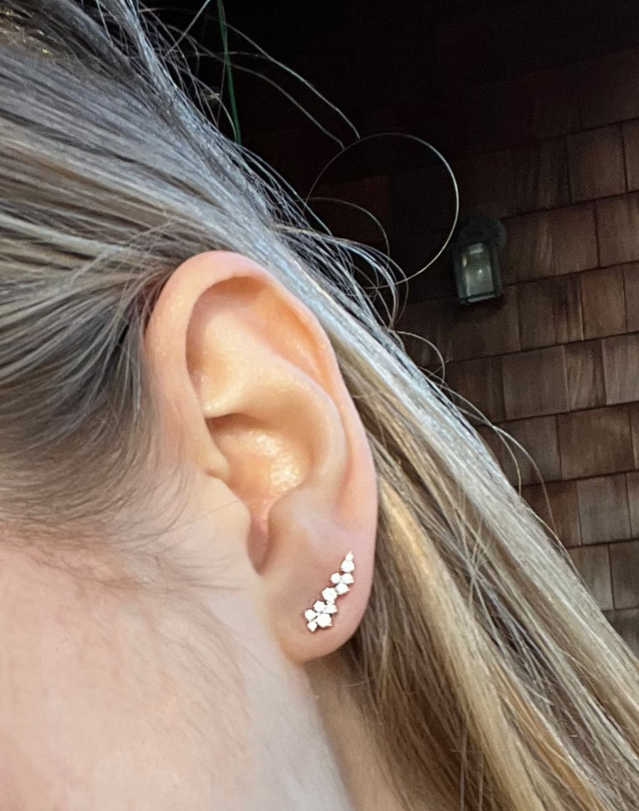Diamond Climber Stud Earrings