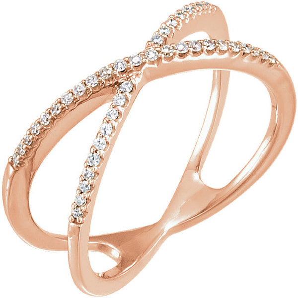 14k rose gold and diamond ring