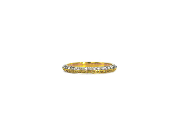 Knife Edge Eternity Band - White and Yellow